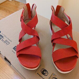 Super Cool Eileen Fisher Red Nubuck Sneaker Sandal
